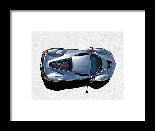 Ferrari Framed Print featuring the digital art Silver Side Up by Douglas Pittman