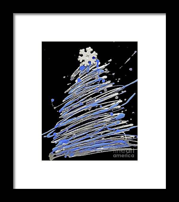 Christmas Tree Framed Print featuring the painting Silver Snow by Jilian Cramb - AMothersFineArt