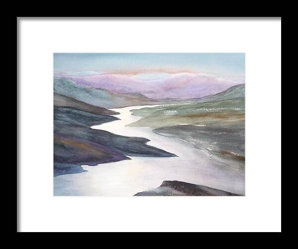 River Framed Print featuring the painting Silver Stream by Ruth Kamenev