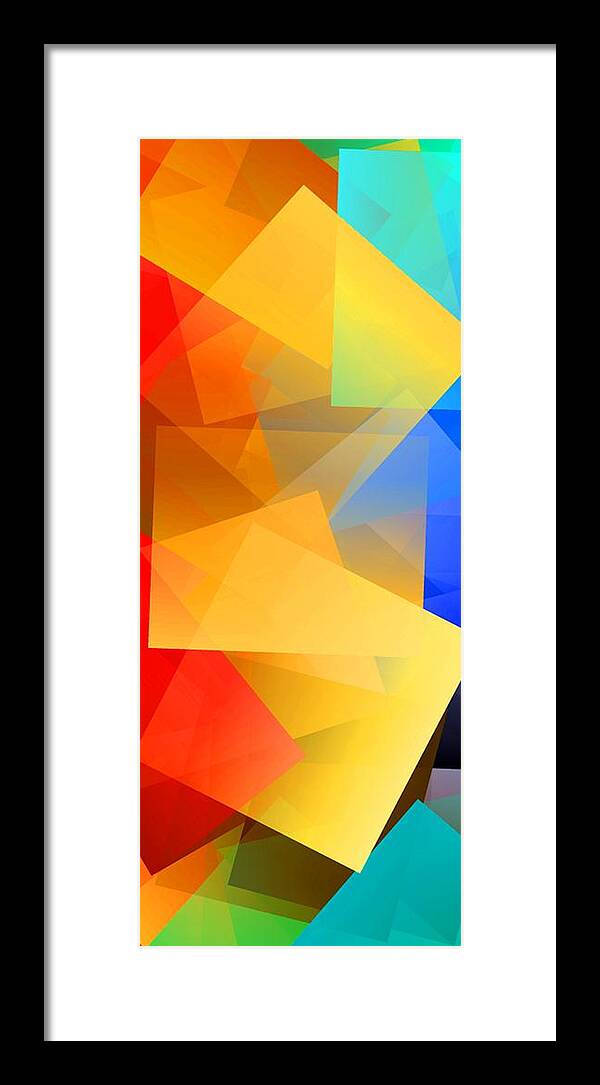 Abstract Framed Print featuring the digital art Simple Cubism 15 by Chris Butler