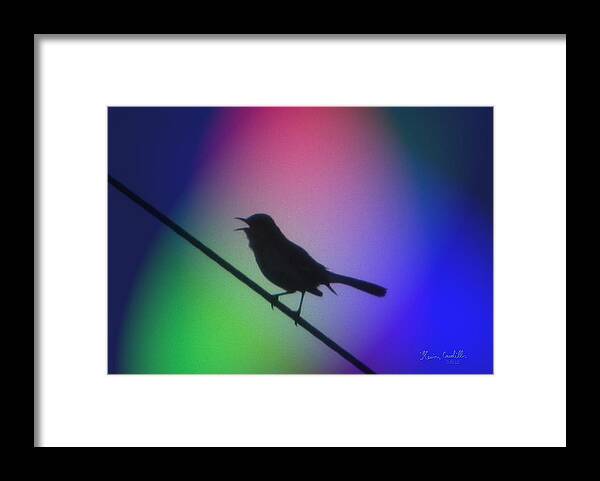 Mocking Bird Singing Framed Print featuring the mixed media Sing a song by Kevin Caudill