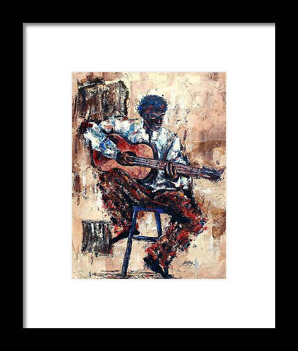 True African Art Framed Print featuring the painting Sing us a Song by Daniel Akortia