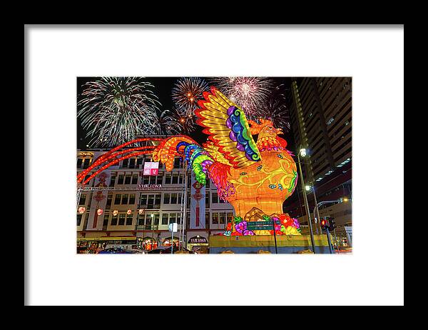 Singapore Framed Print featuring the photograph Singapore Chinatown 2017 Lunar New Year Fireworks by David Gn