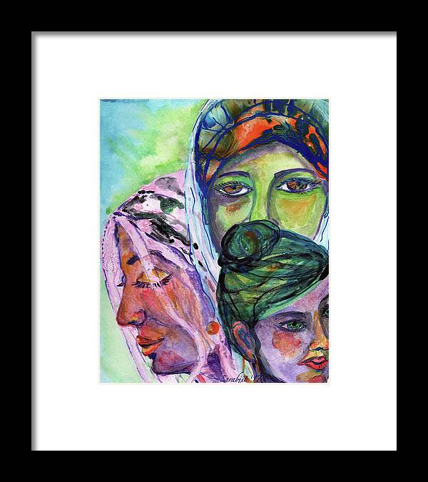 Singhs Framed Print featuring the painting Singhs and Kaurs-1 by Sarabjit Singh