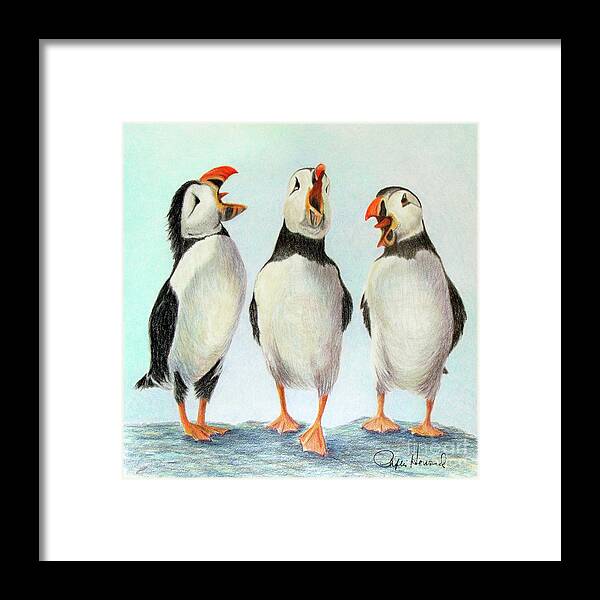 Singers Framed Print featuring the drawing Singing by Phyllis Howard