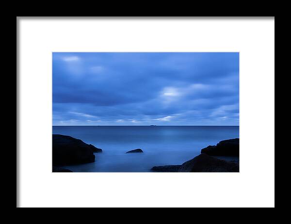 Singing Beach Framed Print featuring the photograph Singing The Blues, Singing Beach  by Michael Hubley