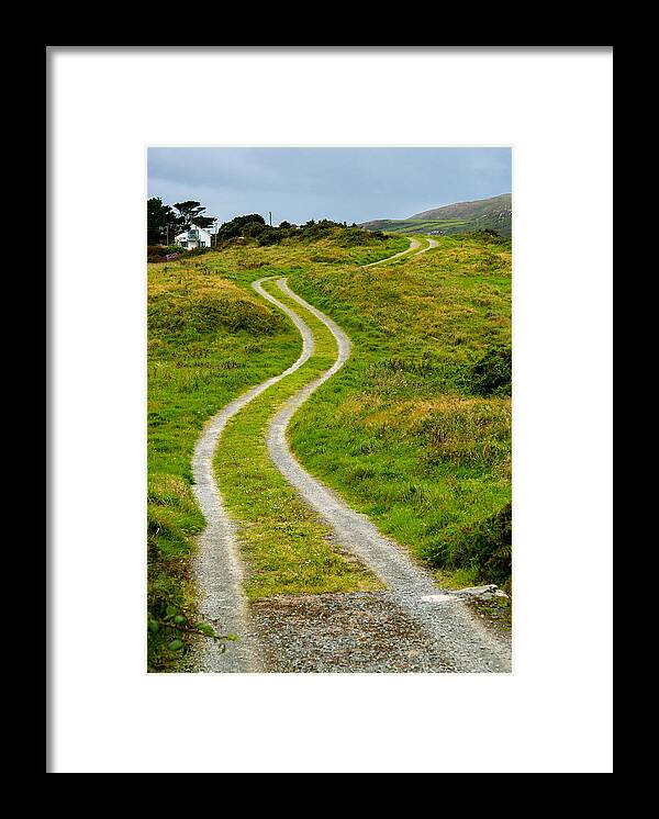 Photography Framed Print featuring the photograph Single Track Gravel Road upon a Hill by Andreas Berthold