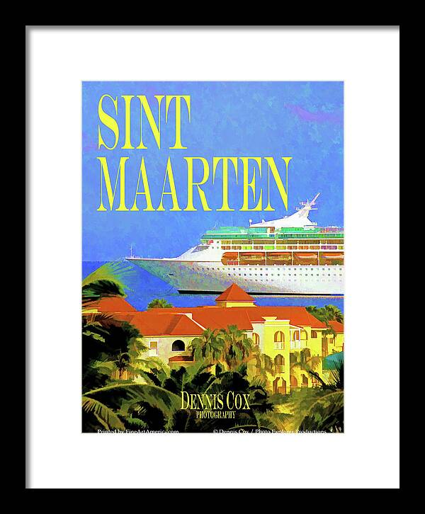 Caribbean Framed Print featuring the photograph Sint Maarten Travel Poster by Dennis Cox Photo Explorer