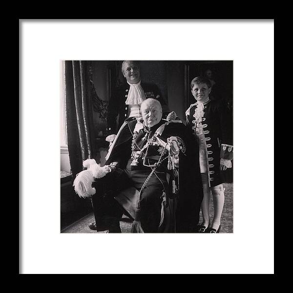 1950s Framed Print featuring the photograph Sir Winston Churchill Front, His Son by Everett