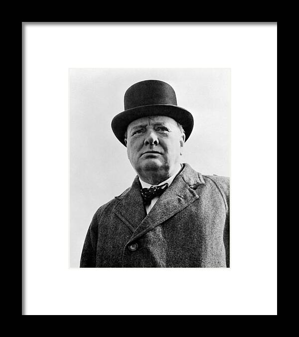 Wwii Framed Print featuring the photograph Sir Winston Churchill by War Is Hell Store