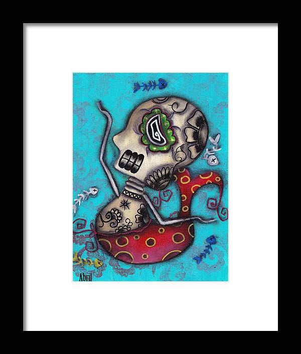 Day Of The Dead Framed Print featuring the painting Sirena I by Abril Andrade