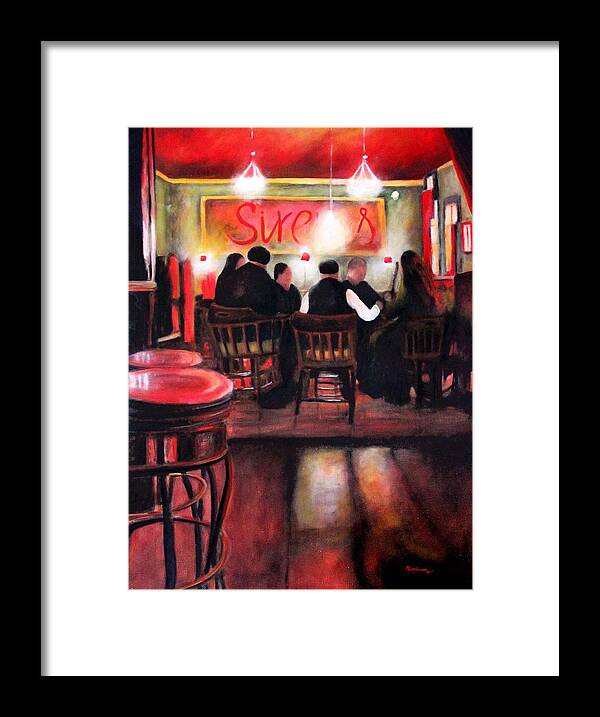 Washington Pub Framed Print featuring the painting Sirens Pub by Marti Green