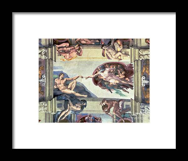 Sistine Chapel Ceiling Creation Of Adam Framed Print