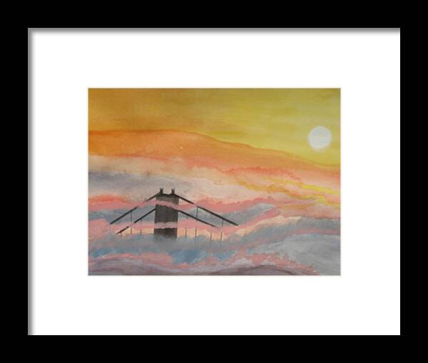 Golden Gate Bridge Framed Print featuring the painting Sittin On Top Of The Bay by Warren Thompson