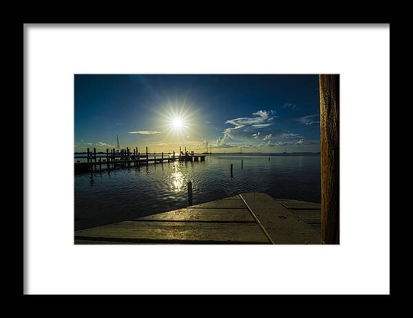 Sunset Framed Print featuring the photograph Sitting On The Dock Of The Bay by Kevin Cable