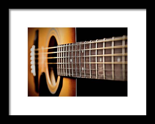 Six String Guitar Framed Print featuring the photograph Six String Guitar by Onyonet Photo studios