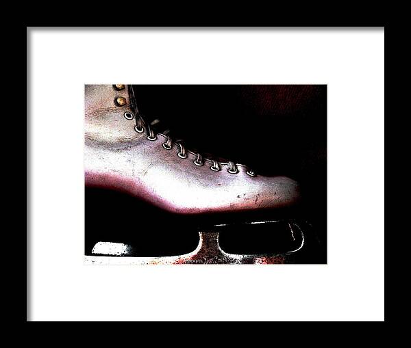 Ice Skates Framed Print featuring the photograph Skate On by Angela Davies