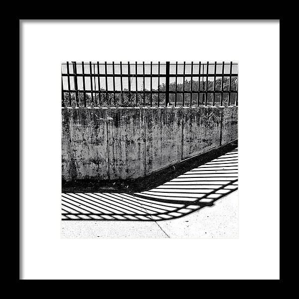 Shadows Framed Print featuring the photograph #skatepark #shadows #lines & #curves by Bradley Nelson