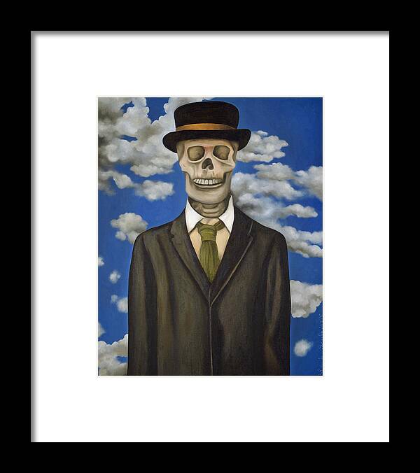 Skeleton Framed Print featuring the painting Skeleton From My Closet by Leah Saulnier The Painting Maniac