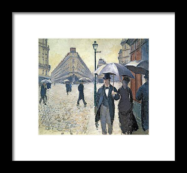 Gustave Framed Print featuring the painting Sketch for Paris a Rainy Day by Gustave Caillebotte
