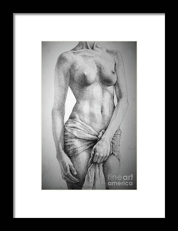 Art Framed Print featuring the drawing SketchBook Page 35 The Female Pencil Drawing by Dimitar Hristov