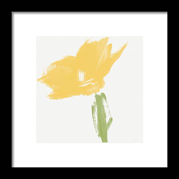 Modern Framed Print featuring the painting Sketchbook Yellow Rose- Art by Linda Woods by Linda Woods