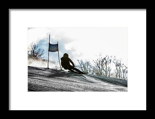 Burke Framed Print featuring the photograph Ski Racer Backlit by Tim Kirchoff