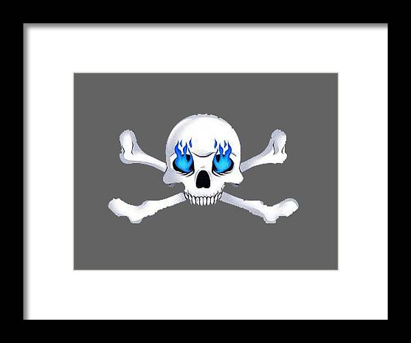 Bones Framed Print featuring the painting Crossbones 1 T-shirt by Herb Strobino