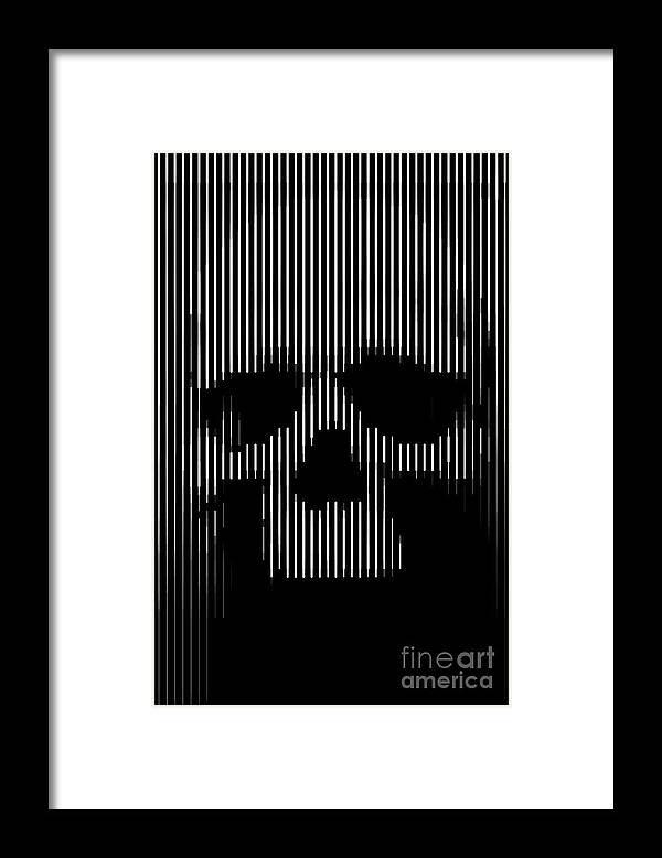 Skull Framed Print featuring the painting Skull Lines by Sassan Filsoof