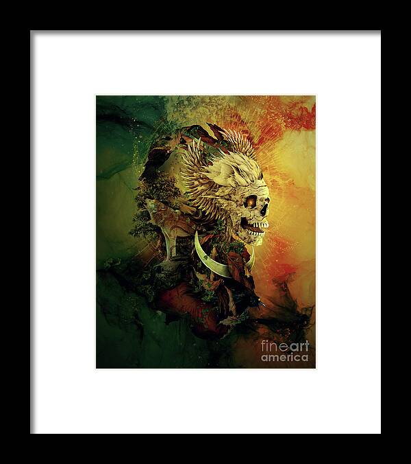 Skull Framed Print featuring the digital art Skull Lord III by Riza Peker
