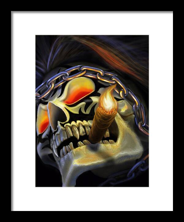 Skulls Framed Print featuring the digital art Skull Project by Pat Lewis