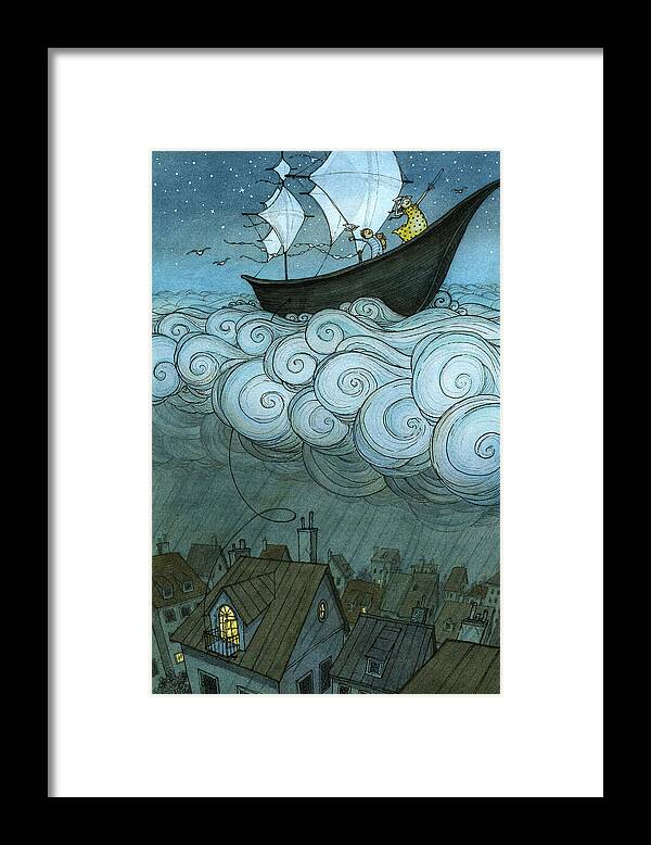  Framed Print featuring the drawing Sky Sailing by Eliza Wheeler