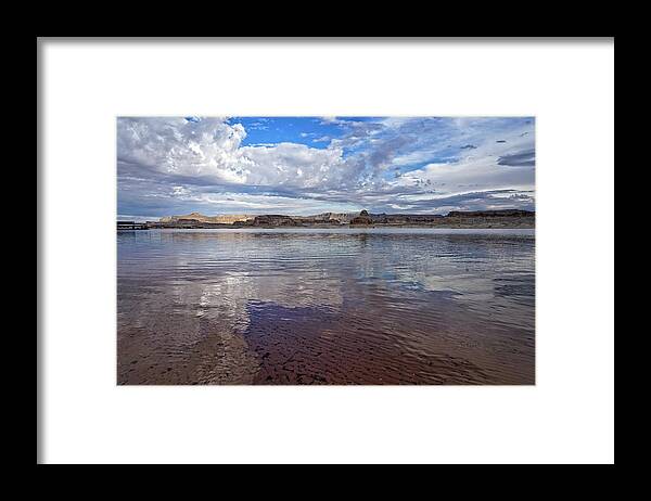 Lake Powell Recreation Area Framed Print featuring the photograph Sky Symphony Reflected by Leda Robertson