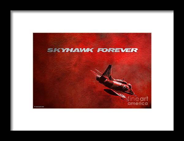 Skyhawk Forever Framed Print featuring the mixed media Skyhawk Forever Poster by Nir Ben-Yosef