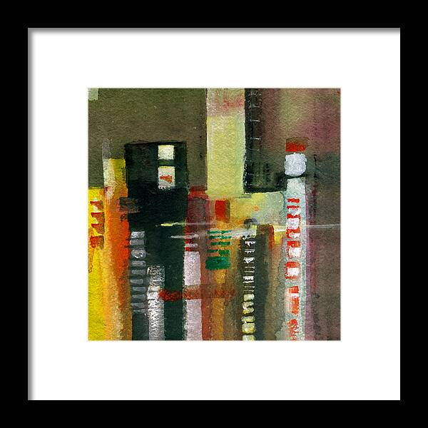 Townscape Framed Print featuring the painting Skyscrapers by Anil Nene