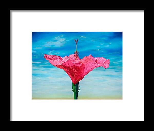 Hibiscus Framed Print featuring the painting Skyward by Kerri Meehan