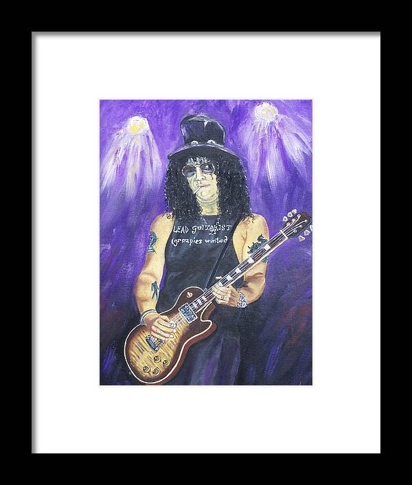 Music Framed Print featuring the painting Slash by Charles Vaughn