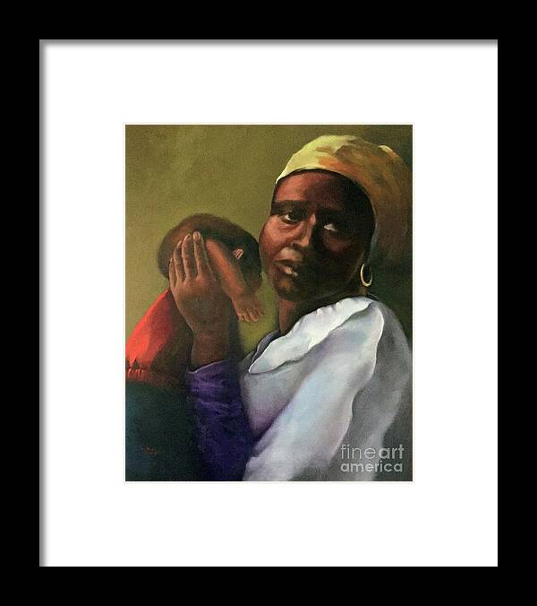 Black Mother Framed Print featuring the painting Slaughter of the Innocents by Marlene Book