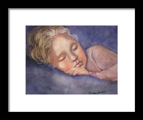 Sleeping Girl Framed Print featuring the painting Sleeping Beauty by Marilyn Jacobson