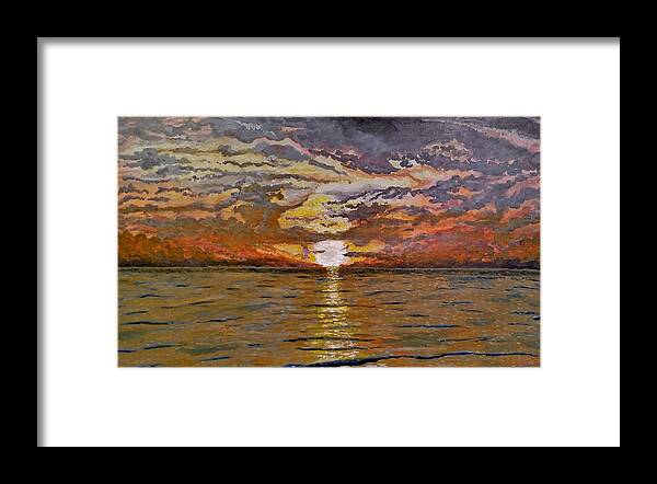Landscape Framed Print featuring the painting Sleepy Hollow Sunset by Joel Tesch