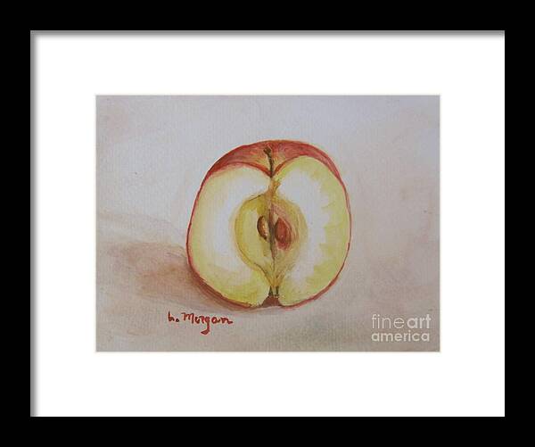 Apple Framed Print featuring the painting Sliced Apple by Laurie Morgan