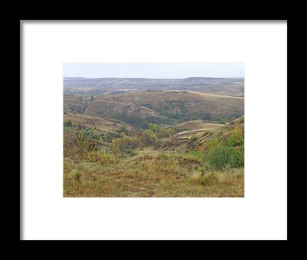 North Dakota Framed Print featuring the photograph Slope County in the Rain by Cris Fulton