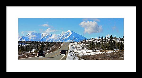 Caribou Framed Print featuring the photograph Small Alaska Traffic Jam by Cathy Mahnke