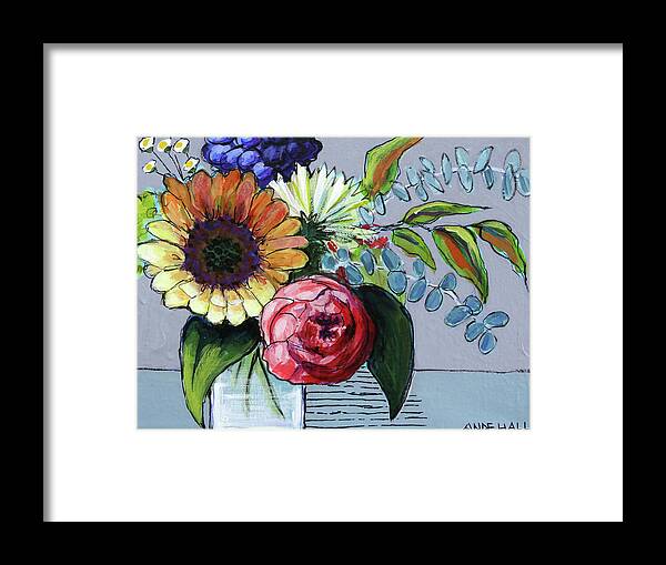 Sunflower Framed Print featuring the painting Small But Mighty by Ande Hall