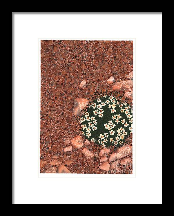 Succulent Framed Print featuring the painting Small Flower Mound by Hilda Wagner
