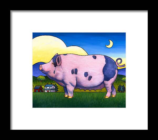 Pig Framed Print featuring the painting Small Pig by Stacey Neumiller