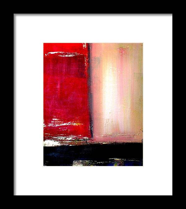  Framed Print featuring the painting Small Red Abstract by Lilliana Didovic