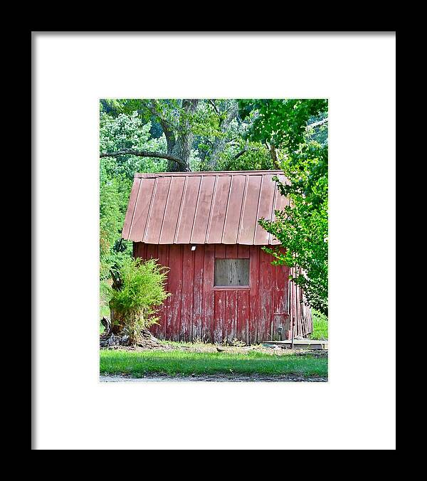 Barn Framed Print featuring the photograph Small Red Barn - Lewes Delaware by Kim Bemis