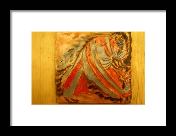 Jesus Framed Print featuring the ceramic art Small sips - tile by Gloria Ssali