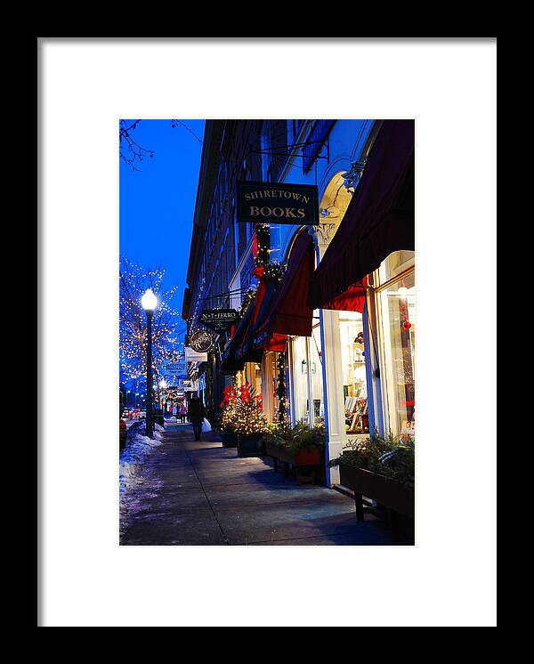 Woodstock Framed Print featuring the photograph Small Town Christmas by James Kirkikis